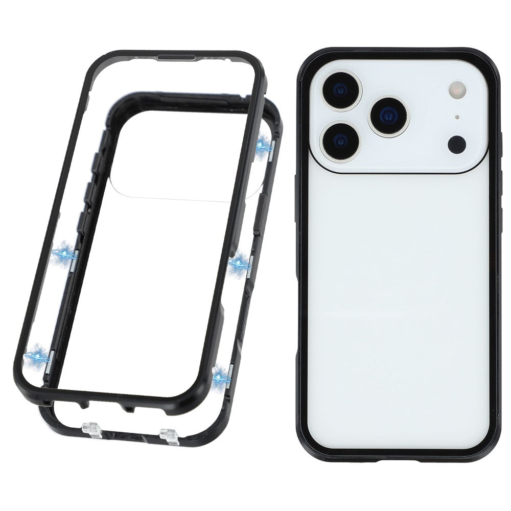 For iPhone 17 Pro Full Body Case Magnetic Tempered Glass Double-Sided Phone Case