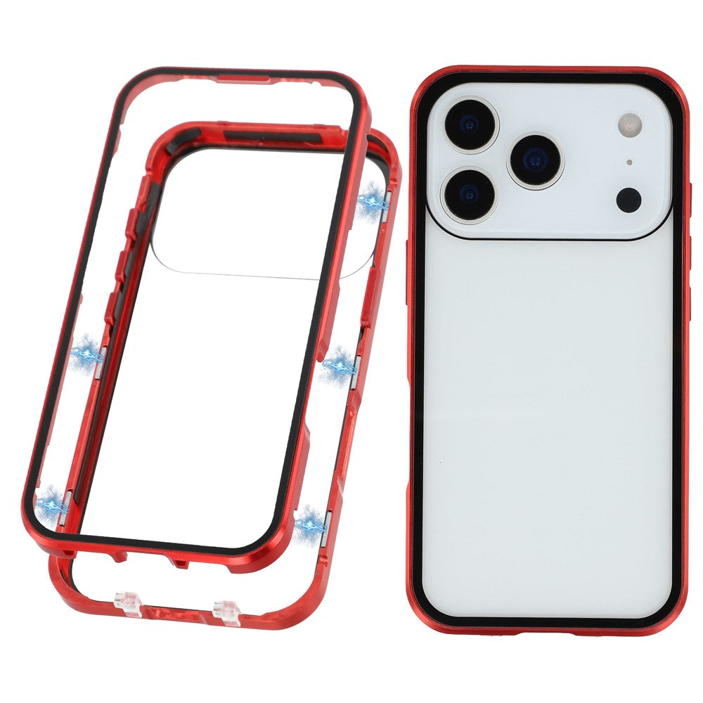 For iPhone 17 Pro Full Body Case Magnetic Tempered Glass Double-Sided Phone Case