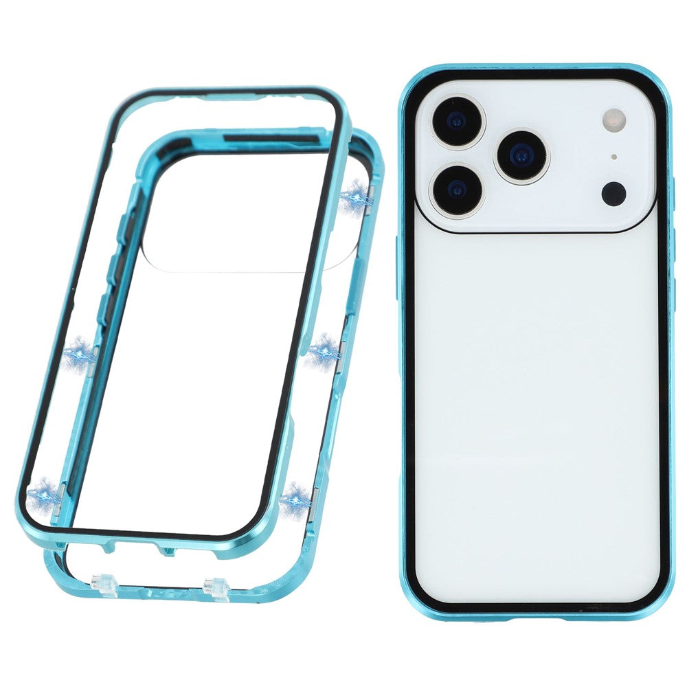 For iPhone 17 Pro Full Body Case Magnetic Tempered Glass Double-Sided Phone Case