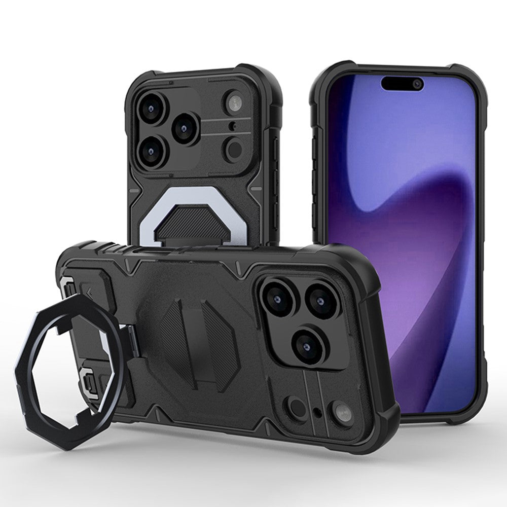 For iPhone 17 Pro Max Case Compatible with MagSafe PC + TPU Kickstand Phone Cover with Lanyard