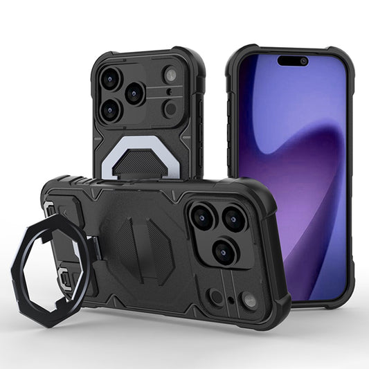For iPhone 17 Pro Max Case Compatible with MagSafe PC + TPU Kickstand Phone Cover with Lanyard