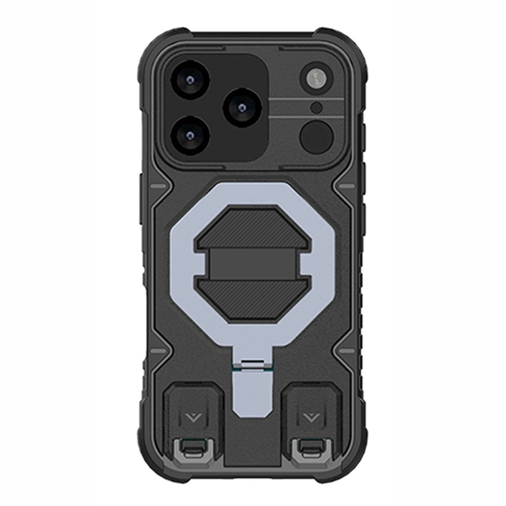 For iPhone 17 Pro Max Case Compatible with MagSafe PC + TPU Kickstand Phone Cover with Lanyard