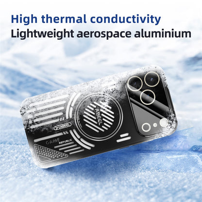 ABEEL For iPhone 17 Pro Magnetic Case Aluminium Alloy + PC + TPU Hollow Heat Dissipation Phone Cover