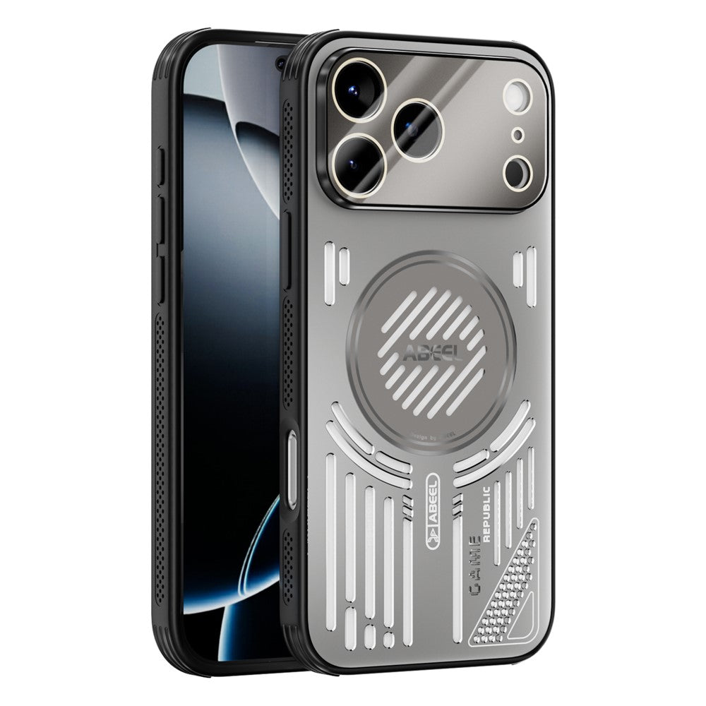 ABEEL For iPhone 17 Pro Magnetic Case Aluminium Alloy + PC + TPU Hollow Heat Dissipation Phone Cover