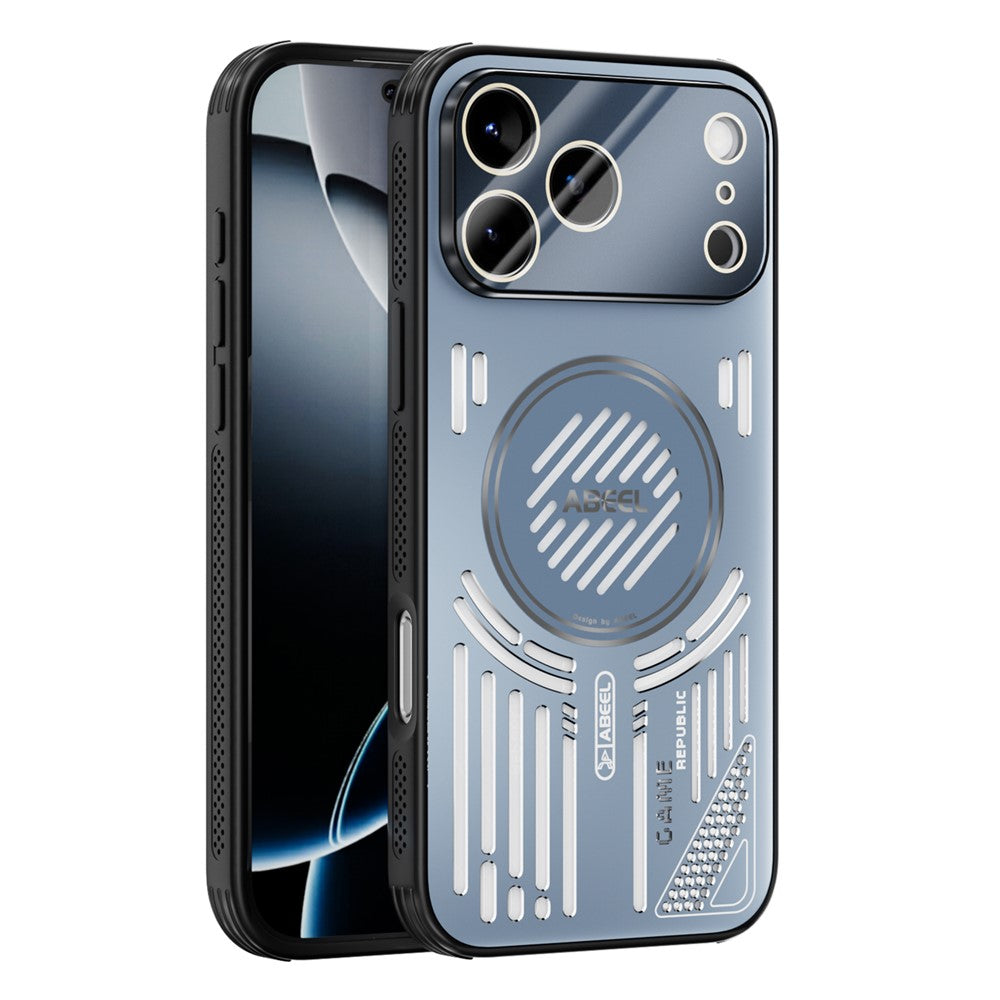 ABEEL For iPhone 17 Pro Magnetic Case Aluminium Alloy + PC + TPU Hollow Heat Dissipation Phone Cover