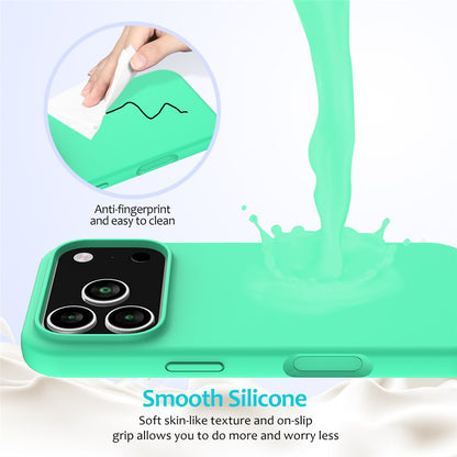 For iPhone 17 Pro Max Case Drop Proof Liquid Silicone Soft Lining Back Phone Cover