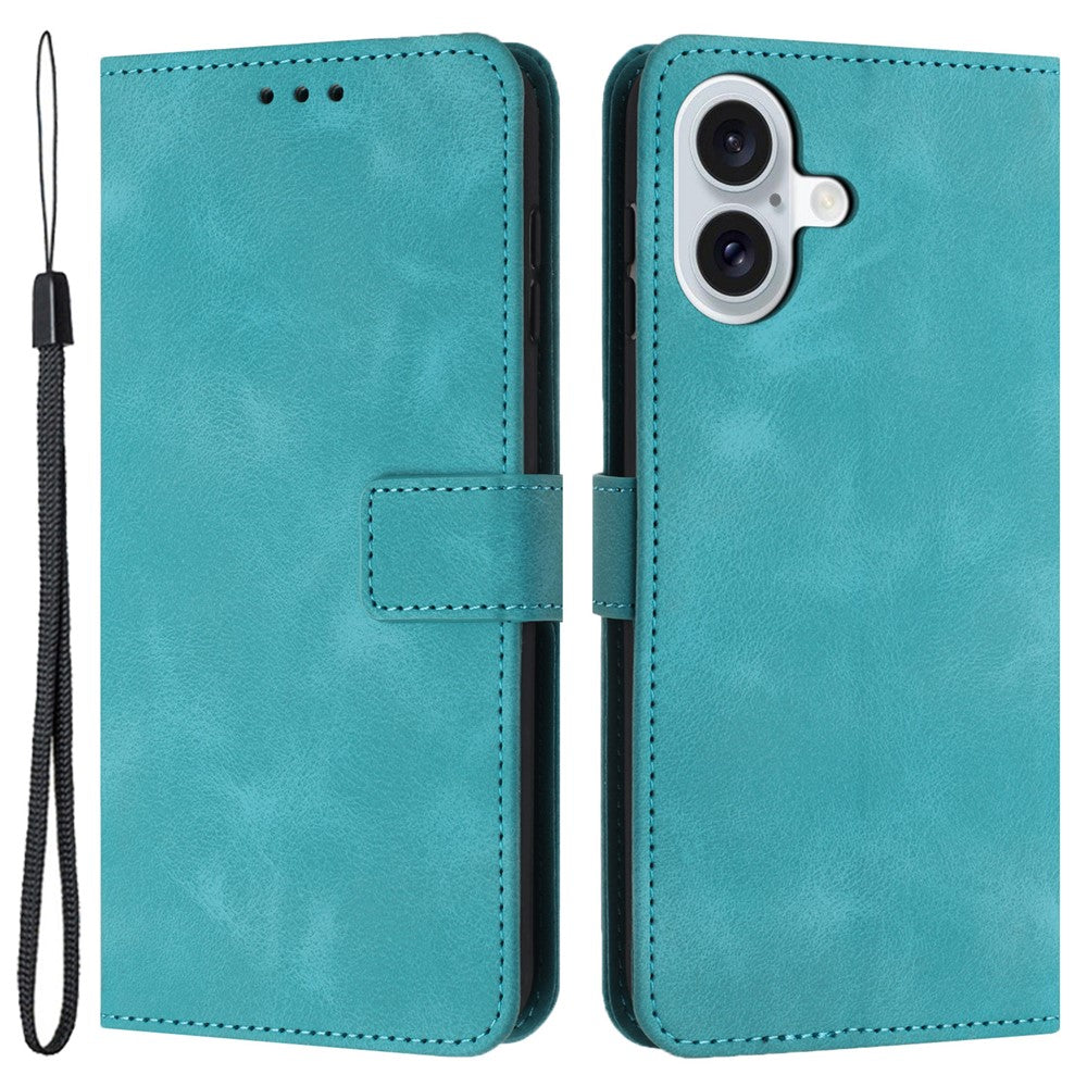 For iPhone 17 Case Solid Color Leather Wallet Protective Phone Cover
