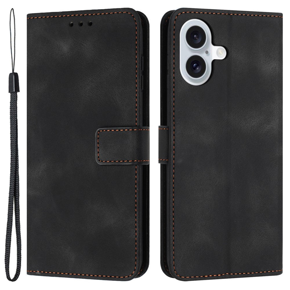 For iPhone 17 Case Solid Color Leather Wallet Protective Phone Cover