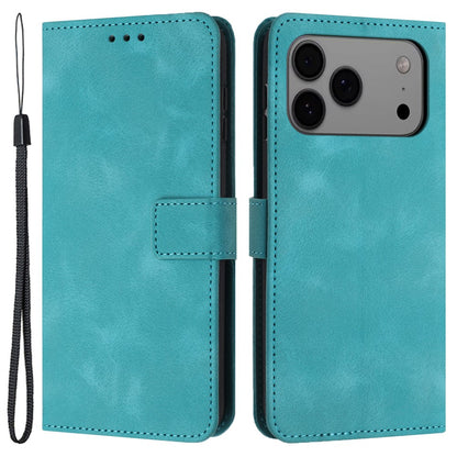 For iPhone 17 Pro Case Solid Color Leather Wallet Protective Phone Cover