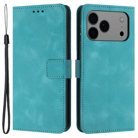 For iPhone 17 Pro Case Solid Color Leather Wallet Protective Phone Cover