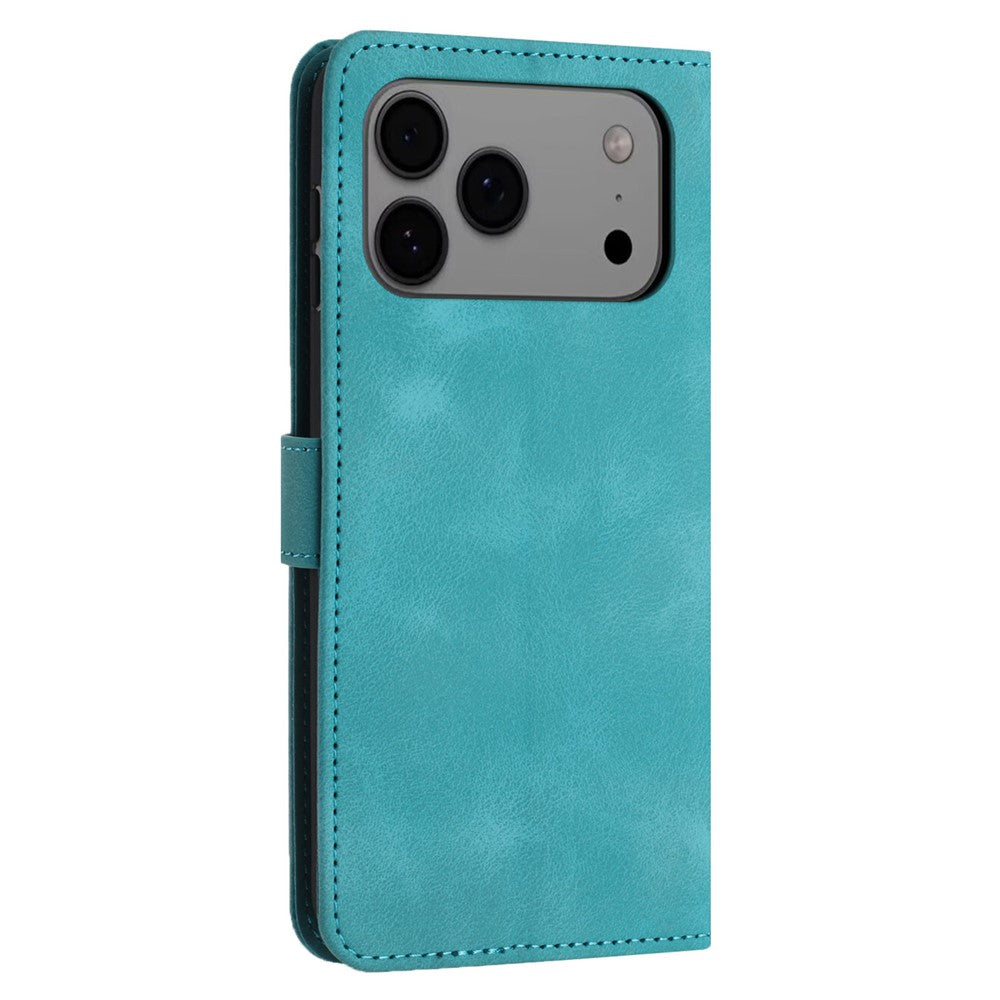 For iPhone 17 Pro Case Solid Color Leather Wallet Protective Phone Cover