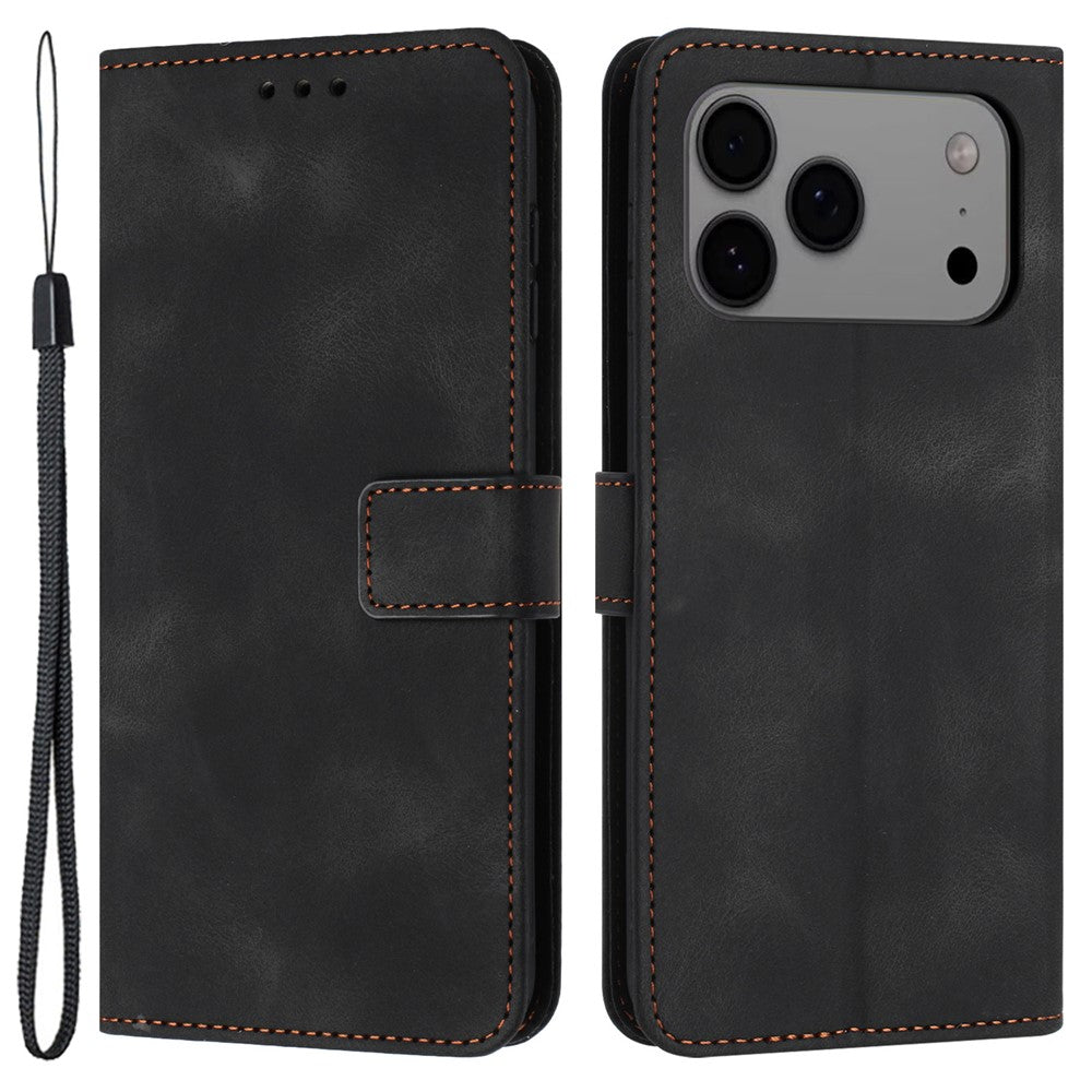 For iPhone 17 Pro Max Case Solid Color Leather Wallet Protective Phone Cover