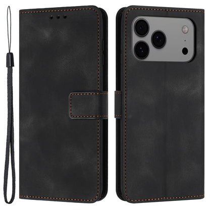 For iPhone 17 Pro Max Case Solid Color Leather Wallet Protective Phone Cover