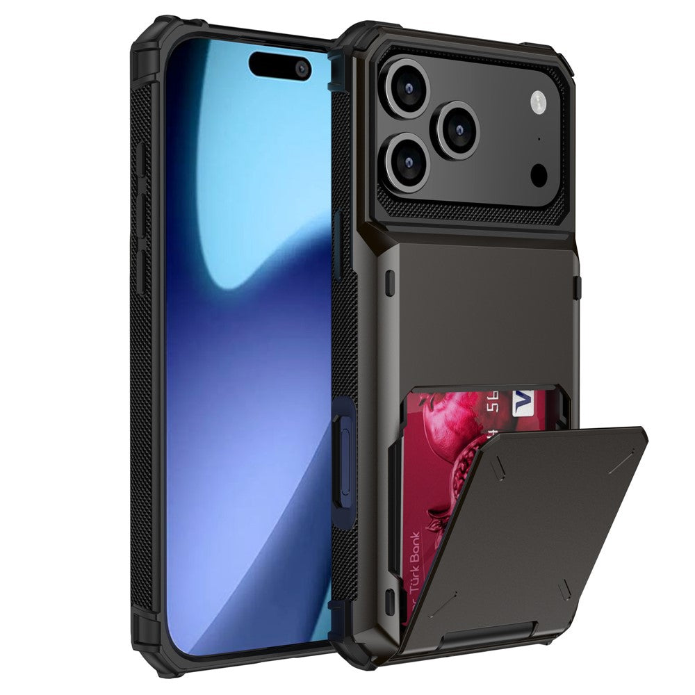 For iPhone 17 Pro Max Case PC + TPU Dual Layer Back Phone Cover with Card Holder