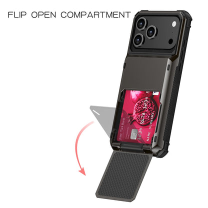 For iPhone 17 Pro Max Case PC + TPU Dual Layer Back Phone Cover with Card Holder