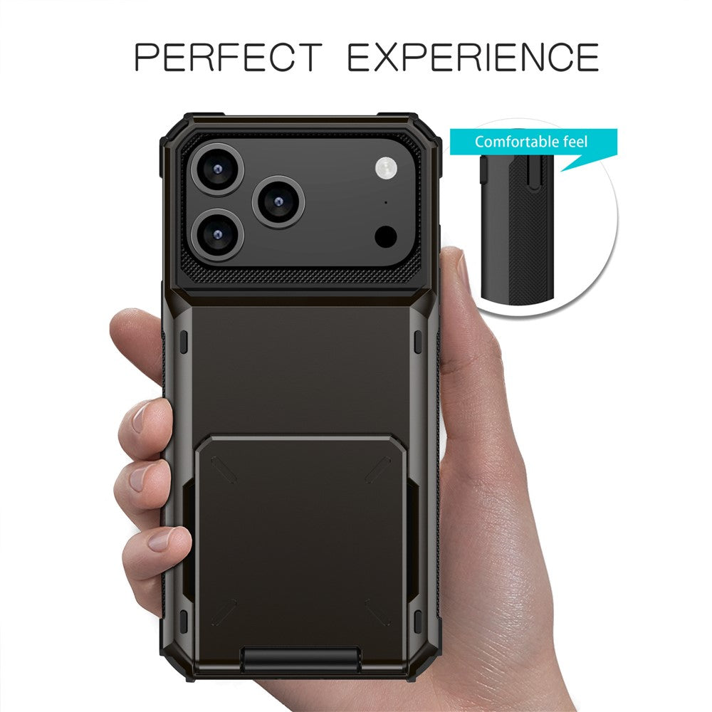 For iPhone 17 Pro Max Case PC + TPU Dual Layer Back Phone Cover with Card Holder