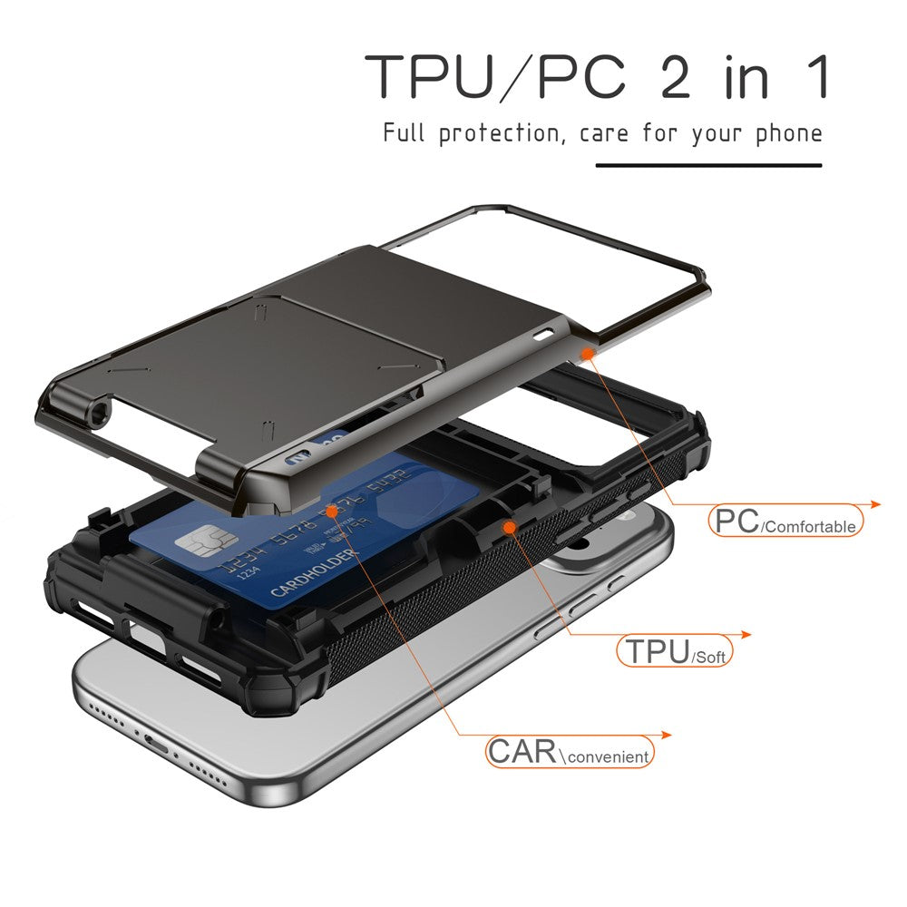 For iPhone 17 Pro Max Case PC + TPU Dual Layer Back Phone Cover with Card Holder