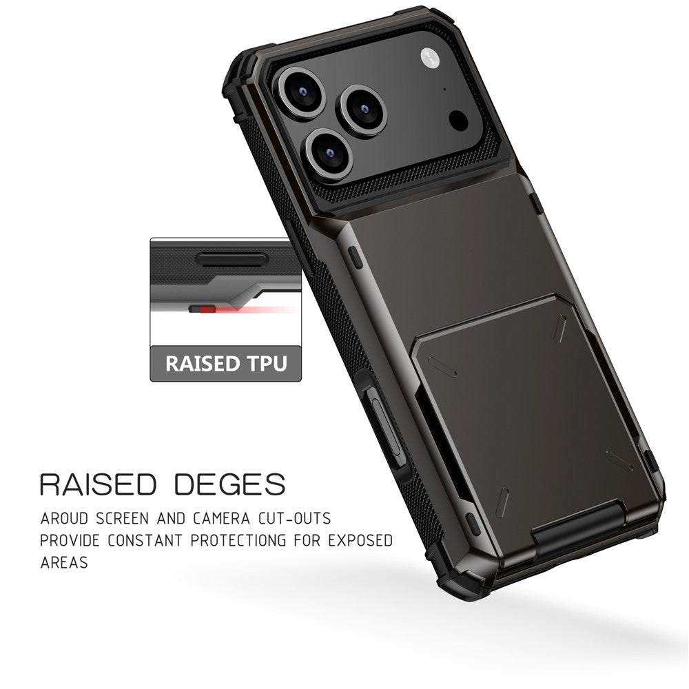 For iPhone 17 Pro Max Case PC + TPU Dual Layer Back Phone Cover with Card Holder