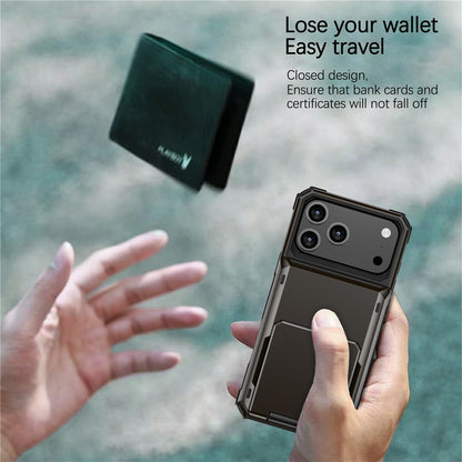 For iPhone 17 Pro Max Case PC + TPU Dual Layer Back Phone Cover with Card Holder