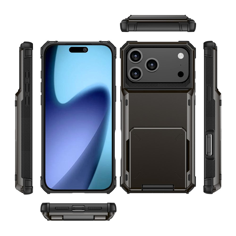 For iPhone 17 Pro Max Case PC + TPU Dual Layer Back Phone Cover with Card Holder