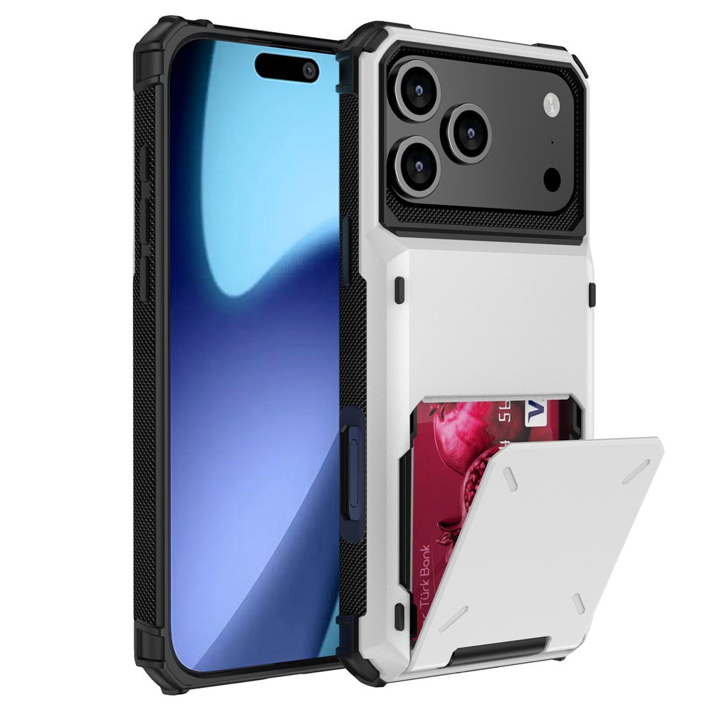 For iPhone 17 Pro Max Case PC + TPU Dual Layer Back Phone Cover with Card Holder