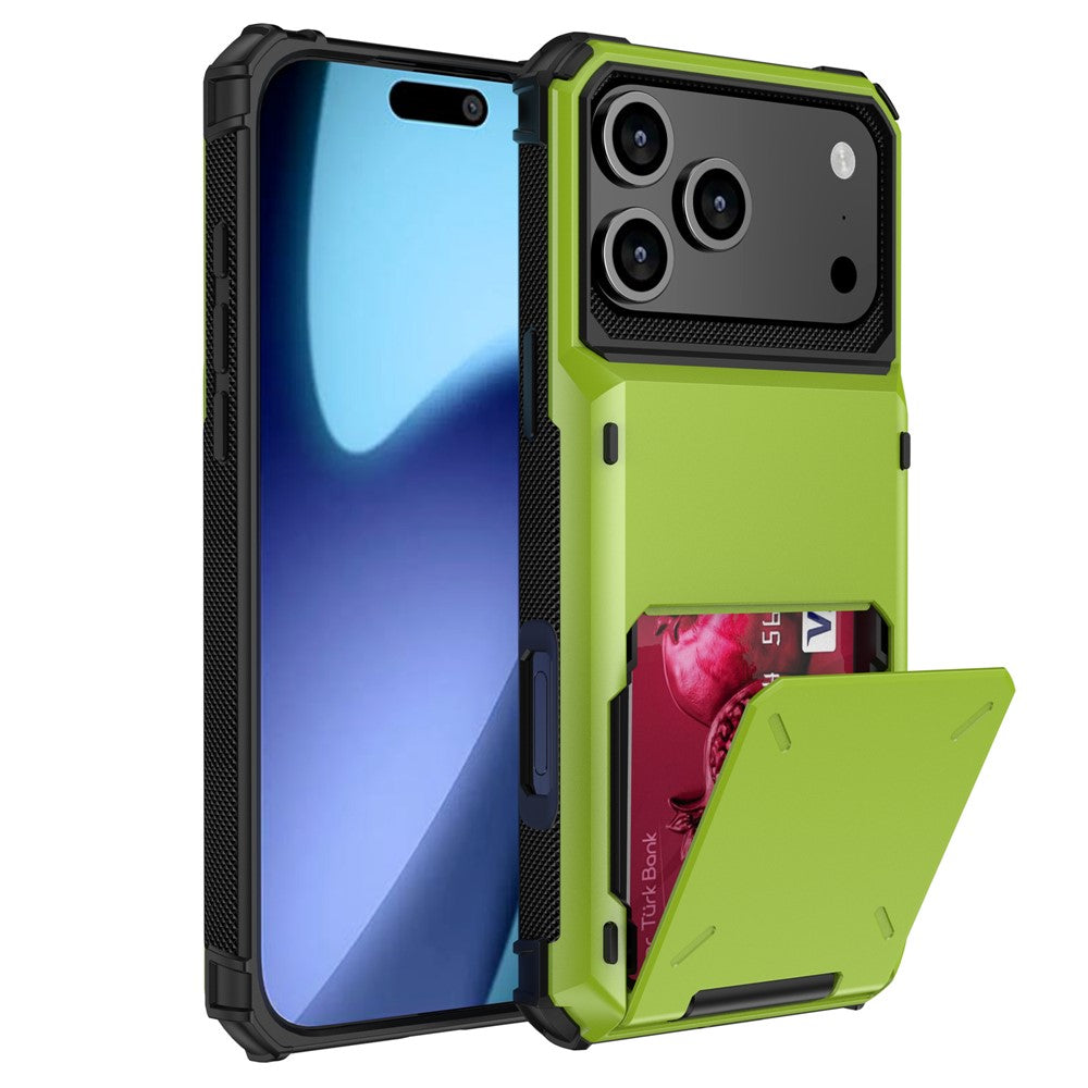 For iPhone 17 Pro Max Case PC + TPU Dual Layer Back Phone Cover with Card Holder