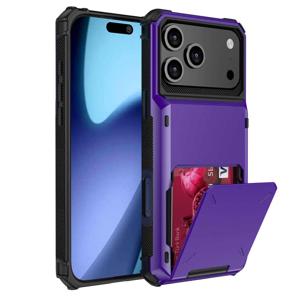 For iPhone 17 Pro Max Case PC + TPU Dual Layer Back Phone Cover with Card Holder