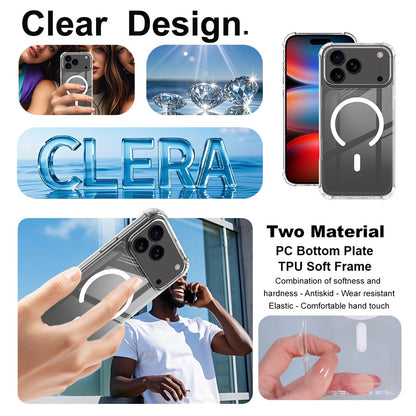 IMAK For iPhone 17 Pro Case Compatible with MagSafe Shockproof PC TPU Clear Phone Cover