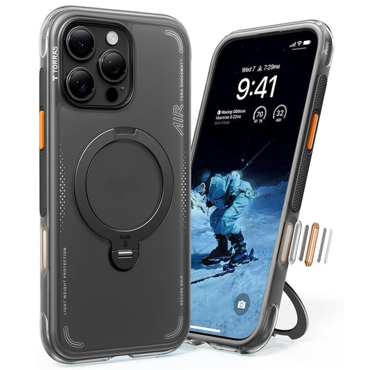 TORRAS Ostand Q3 Air Series For iPhone 16 Pro Case with Kickstand Compatible with MagSafe Shockproof PC + TPU Phone Cover (Amazon Packaging, No EAN Code)