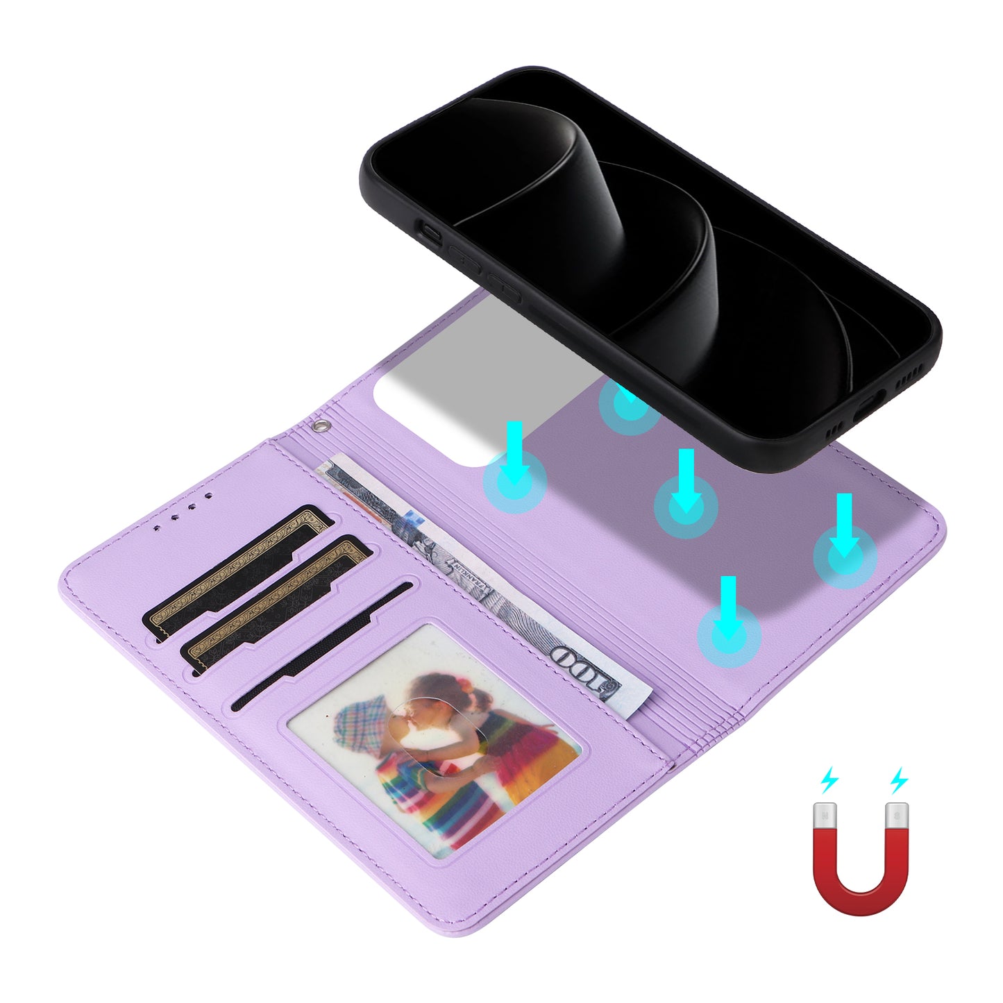 BETOPNICE For iPhone 17 Pro Max Magnetic Case  Detachable PU Leather Phone Cover with Strap