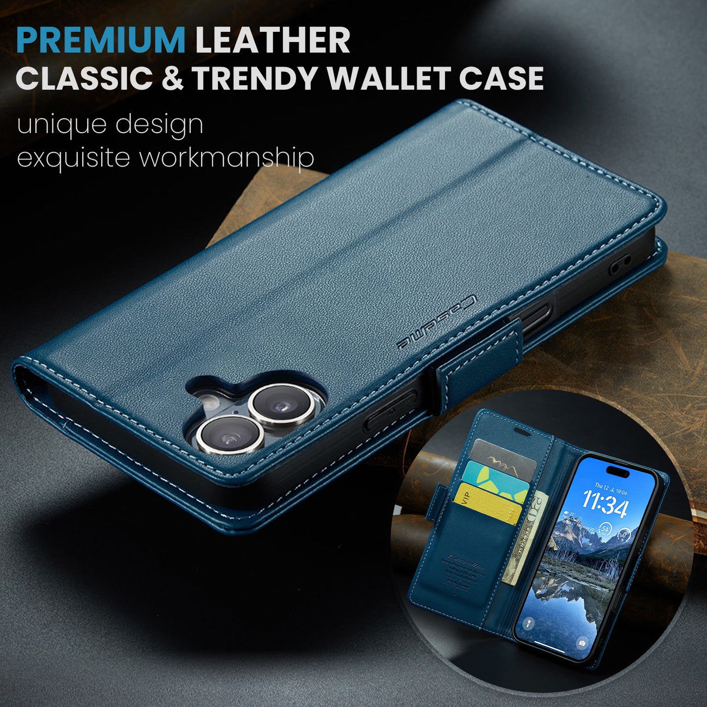 CASEME For iPhone 17 Case  023 Series RFID Blocking Glossy Stand Phone Cover