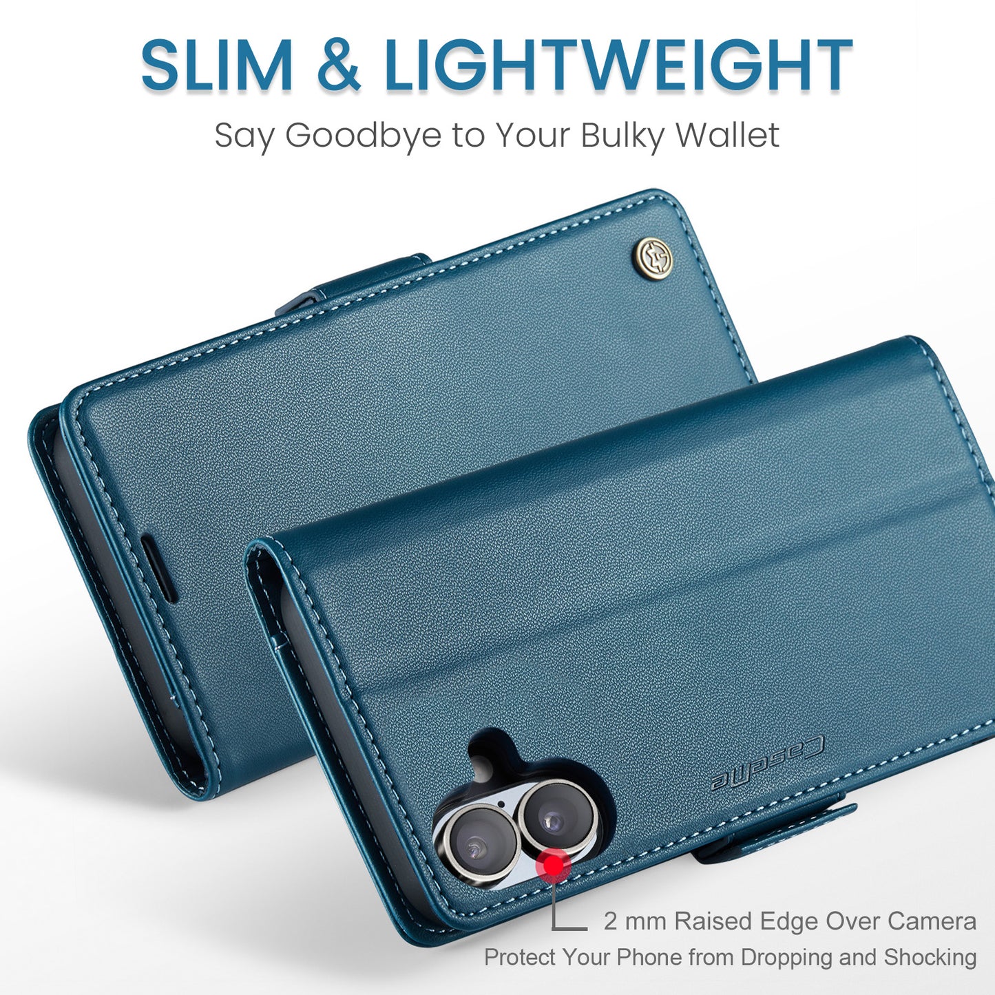 CASEME For iPhone 17 Case  023 Series RFID Blocking Glossy Stand Phone Cover