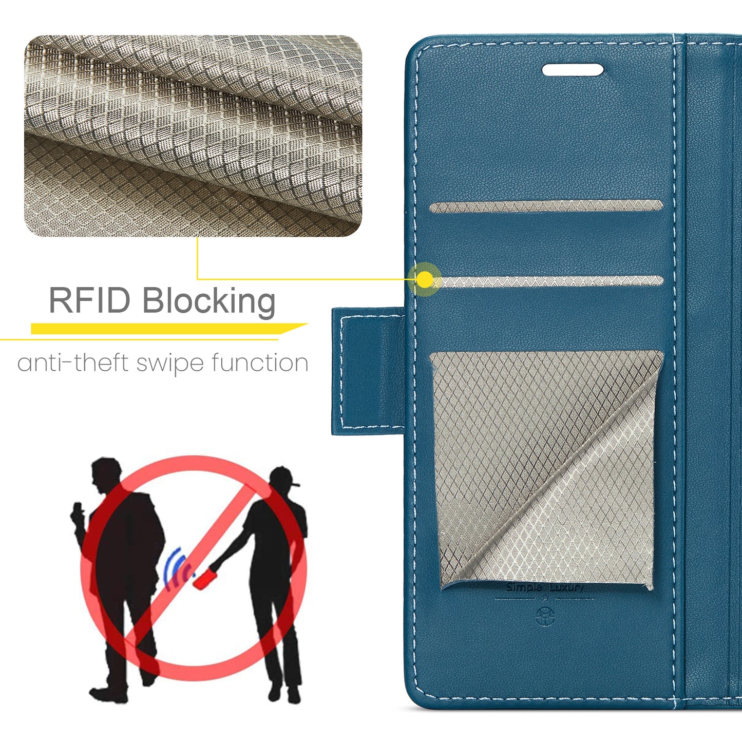 CASEME For iPhone 17 Case  023 Series RFID Blocking Glossy Stand Phone Cover