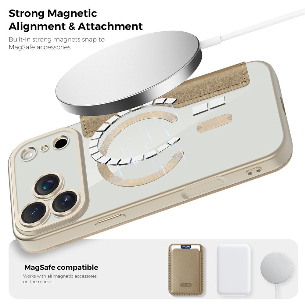 For iPhone 17 Pro Case Compatible with MagSafe RFID Blocking Leather Phone Cover