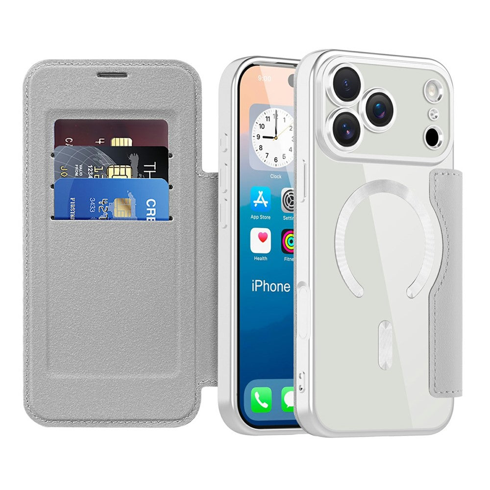 For iPhone 17 Pro Case Compatible with MagSafe Rhombus PU Leather Phone Cover