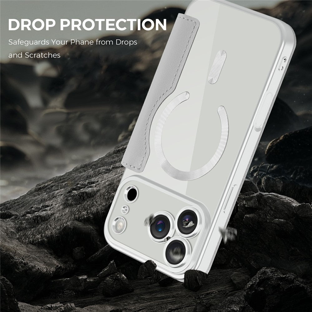 For iPhone 17 Pro Case Compatible with MagSafe Rhombus PU Leather Phone Cover