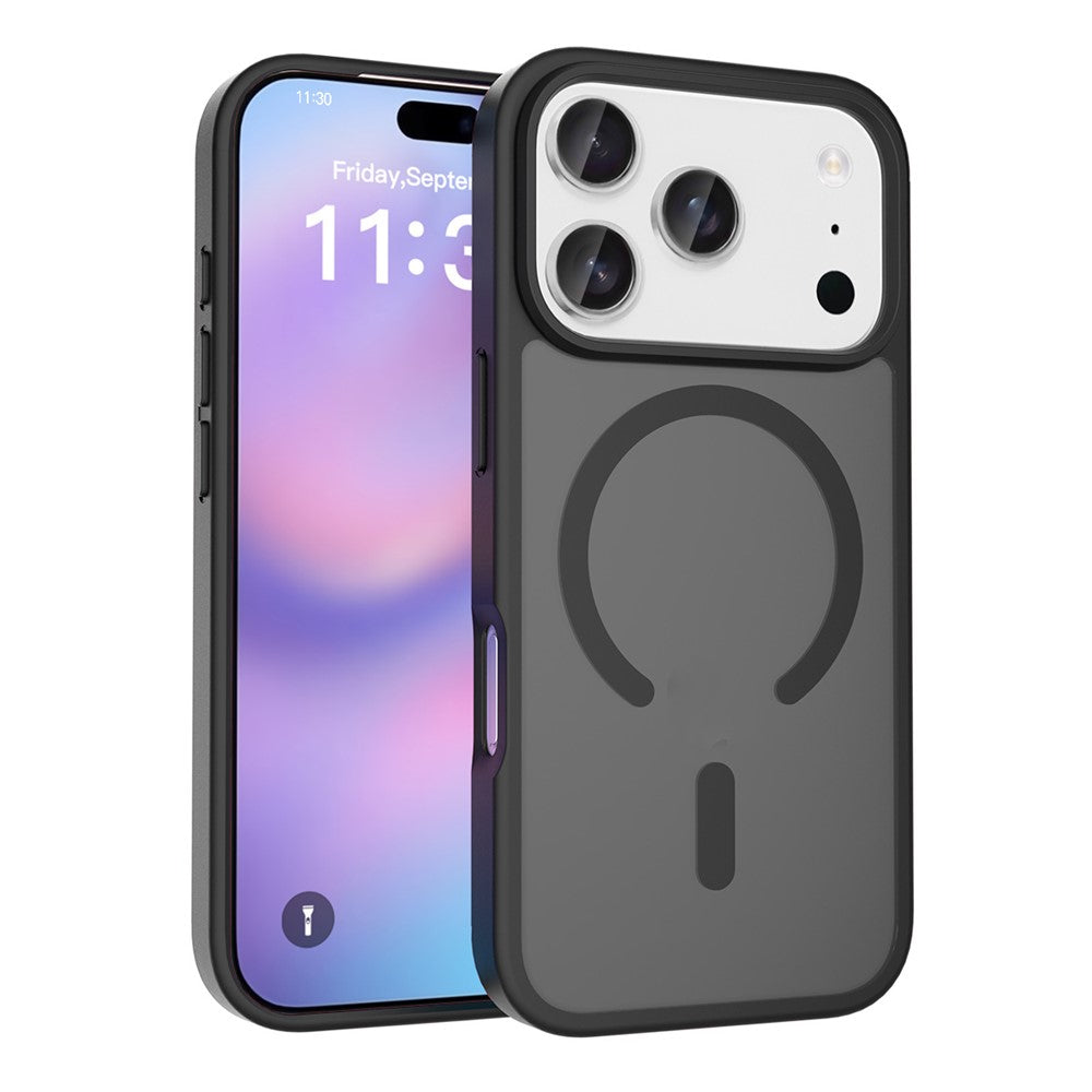 For iPhone 17 Pro Case Compatible with MagSafe TPU Frame Acrylic Back Phone Cover Skin Touch