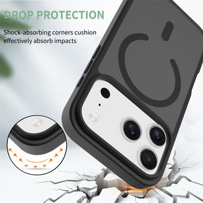 For iPhone 17 Pro Case Compatible with MagSafe TPU Frame Acrylic Back Phone Cover Skin Touch
