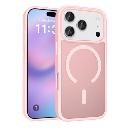 For iPhone 17 Pro Case Compatible with MagSafe TPU Frame Acrylic Back Phone Cover Skin Touch