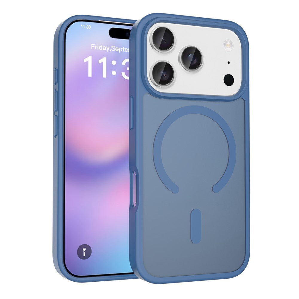 For iPhone 17 Pro Case Compatible with MagSafe TPU Frame Acrylic Back Phone Cover Skin Touch