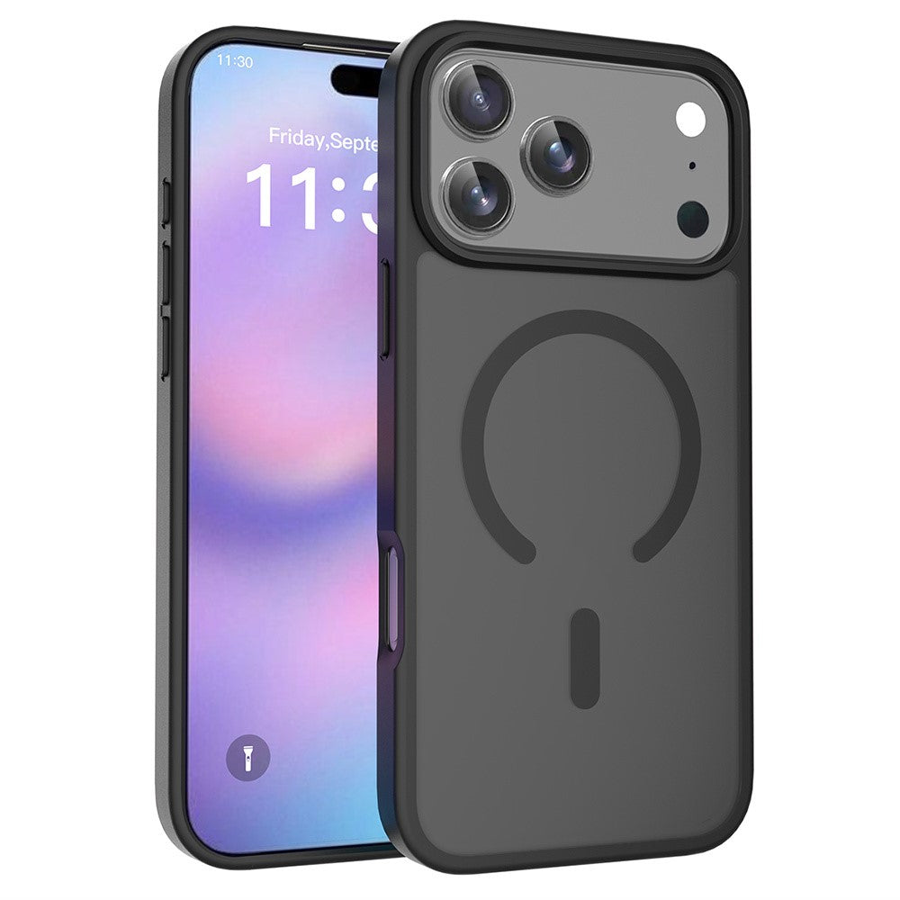 For iPhone 17 Pro Max Case Compatible with MagSafe TPU Frame Acrylic Back Phone Cover Skin Touch