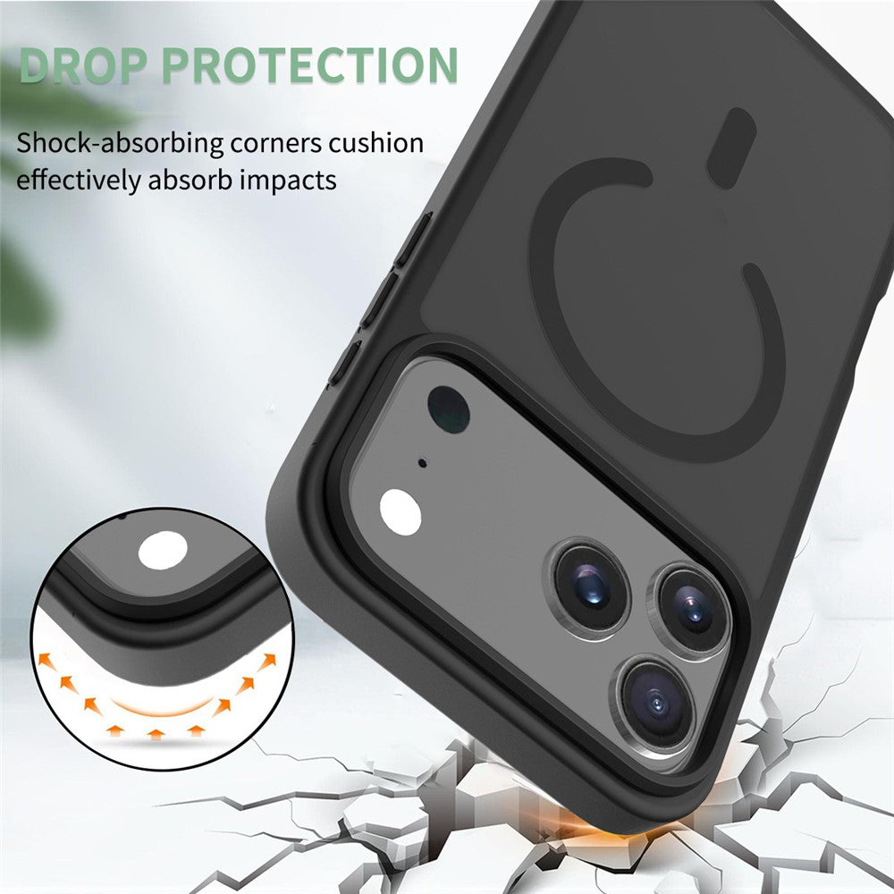 For iPhone 17 Pro Max Case Compatible with MagSafe TPU Frame Acrylic Back Phone Cover Skin Touch