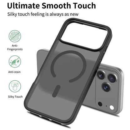 For iPhone 17 Pro Max Case Compatible with MagSafe TPU Frame Acrylic Back Phone Cover Skin Touch