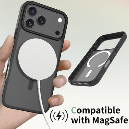 For iPhone 17 Pro Max Case Compatible with MagSafe TPU Frame Acrylic Back Phone Cover Skin Touch