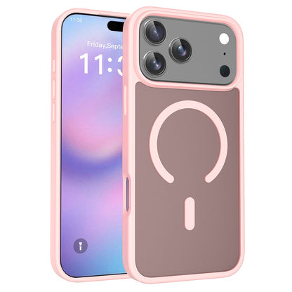 For iPhone 17 Pro Max Case Compatible with MagSafe TPU Frame Acrylic Back Phone Cover Skin Touch