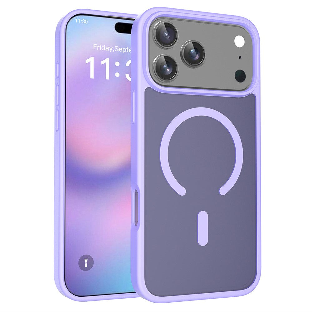 For iPhone 17 Pro Max Case Compatible with MagSafe TPU Frame Acrylic Back Phone Cover Skin Touch