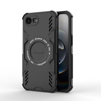 WANLONFENG For iPhone 17e / 16e Magnetic Case  DJ Series PC TPU Phone Cover with 2Pcs Tempered Glass Film