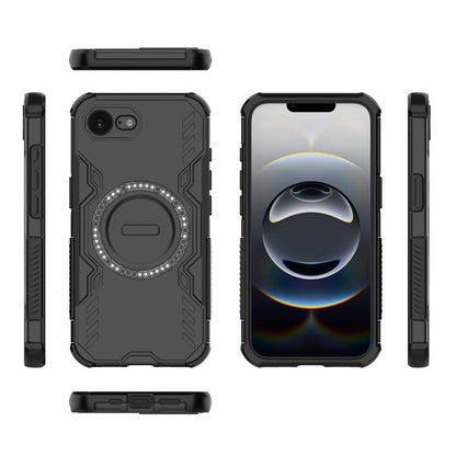WANLONFENG For iPhone 17e / 16e Magnetic Case  DJ Series PC TPU Phone Cover with 2Pcs Tempered Glass Film