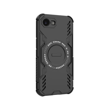 WANLONFENG For iPhone 17e / 16e Magnetic Case  DJ Series PC TPU Phone Cover with 2Pcs Tempered Glass Film