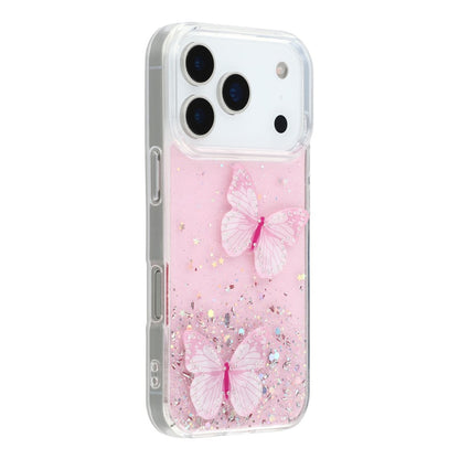For iPhone 17 Pro Case Epoxy PVC Butterfly TPU Aesthetics Phone Cover